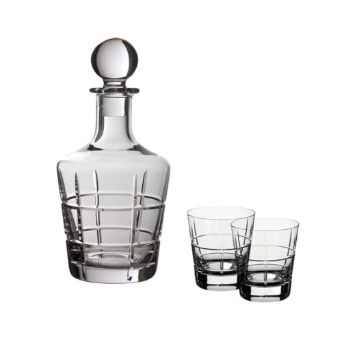 Villeroy und Boch - Ardmore Club Whisky Set 3tlg., Whisky-Set mit Karaffe und Gläsern, Kristallglas, klar, 0,75 ml und 320 ml von Villeroy & Boch