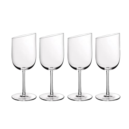 Villeroy und Boch - NewMoon Weißweinkelch Set, 4tlg., elegante, modern geschnittene Weißweingläser, Kristallglas, klar, spülmaschinengeeignet, 300 milliliters von Villeroy & Boch