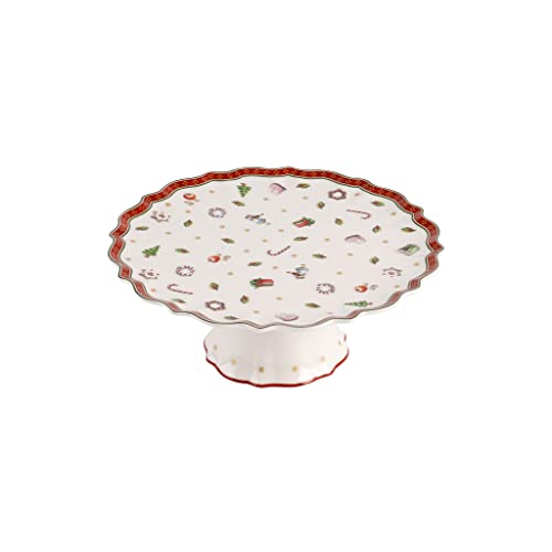 Villeroy und Boch Toy's Delight Kleine Kuchenplatte auf Fuß, 21 cm, Premium Porzellan, Weiß/Rot von Villeroy & Boch