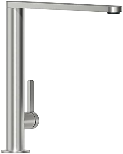 Villeroy & Boch Finera Küchenarmatur, Hochdruck, Wasserhahn Küche mit Keramikkartusche und 360° Schwenkbereich, Spültischarmatur wassersparend, Auslauf Höhe 251mm, Edelstahl massiv von Villeroy & Boch