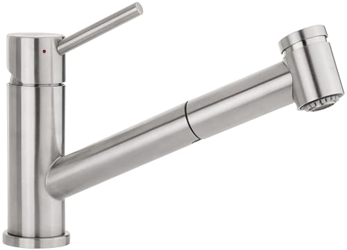 Villeroy & Boch Como Switch Küchenarmatur, Hochdruck, Wasserhahn Küche mit ausziehbarer Brause und Umschaltfunktion, Spültischarmatur wassersparend, Auslauf Höhe 120mm, Edelstahl massiv von Villeroy & Boch