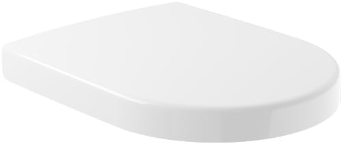 Villeroy & Boch WC-Sitz Subway - Toilettendeckel Weiß glänzend mit Absenkautomatik - Abnehmbarer, bruchsicherer Toilettensitz aus Duroplast - Eleganter Klodeckel D-Form - Original Ersatzteil von Villeroy & Boch