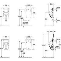 Villeroy & Boch Absaug-Urinal Compact O.NOVO 290 x 490 x 245 mm, ohne Deckel weiß von Villeroy & Boch