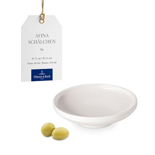 Villeroy & Boch - Afina Schälchen Aus Premium Porzellan, Kleine Schüssel Für Snacks, Made In Germany, Spülmaschinenfest Und Mikrowellensicher, Stapelbar, Weiß von Villeroy & Boch