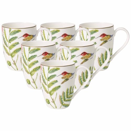 Villeroy & Boch Amazonia Anmut Becher mit Henkel 350 ml, 6er Set, Premium Bone Porzellan, Bunt von Villeroy & Boch