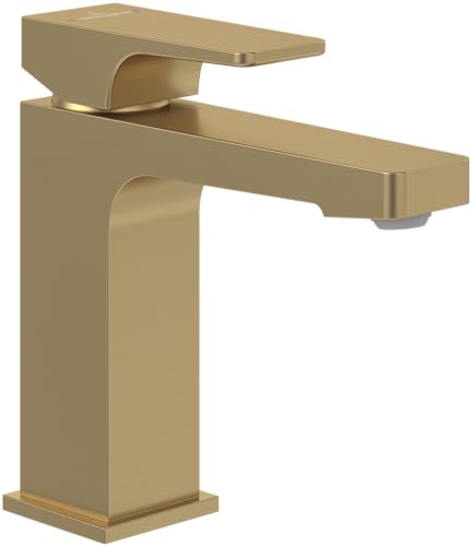 Villeroy & Boch Architectura Square Waschtischarmatur ohne Ablaufgarnitur, Wasserhahn Bad mit Keramikkartusche, Waschbeckenarmatur wassersparend, Auslauf Höhe 113mm, eckig, Brushed Gold Villeroy & Boch Architectura Square Waschtischarmatur ohne Ablaufgarnitur, Wasserhahn Bad mit Keramikkartusche, Waschbeckenarmatur wassersparend, Auslauf Höhe 113mm, eckig, Brushed Gold von Villeroy & Boch