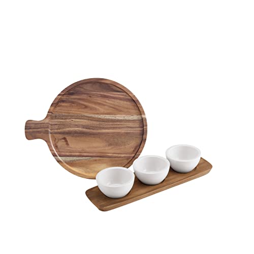 Villeroy & Boch - Artesano Antipasti Geschirr Set aus Porzellan und Holz, 5tlg., Tafelservice für Tapas und Fingerfood von Villeroy & Boch