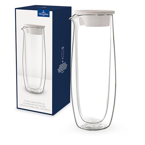 Villeroy & Boch – Artesano Hot & Cold Bevrages Glaskaraffe Mit Deckel, 1L, Karaffe, Wasserkaraffe, Karaffe Für Eistee, Wasser Und Saft, Krug, Kanne Transparent, Borosilikatglas von Villeroy & Boch