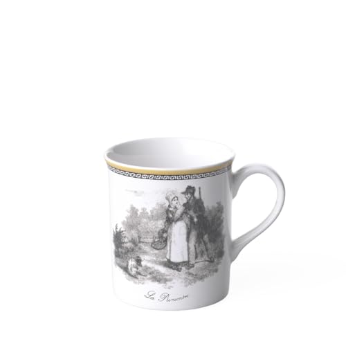 Villeroy und Boch Audun Chasse Kaffeebecher, 300 ml, Höhe: 9,1cm, Premium Porzellan, Weiß/Bunt von Villeroy & Boch