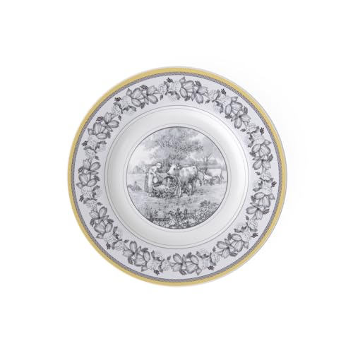 Villeroy und Boch Audun Ferme Frühstücksteller, 22 cm, Premium Porzellan, Weiß/Grau/Gelb von Villeroy & Boch