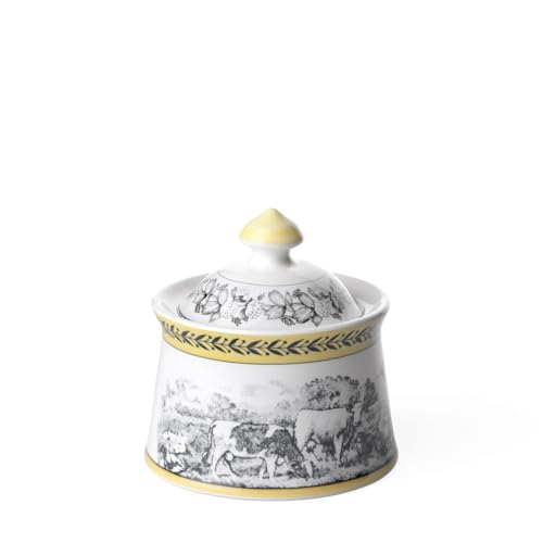 Villeroy & Boch – Audun Ferme Zuckerdose 300 Ml Weiß/Bunt, Spülmaschinenfest, Mikrowellensicher, Dose, Frischhaltedose, Vorratsdose, Box, Süßigkeiten Aufbewahrung, Pralinenbox, Premium Porzellan von Villeroy & Boch