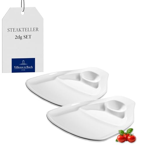 Villeroy & Boch BBQ Passion Steakteller L, 2er Pack, 30 x 29 cm, Premium Porzellan, weiß Villeroy & Boch BBQ Passion Steakteller L, 2er Pack, 30 x 29 cm, Premium Porzellan, weiß von Villeroy & Boch