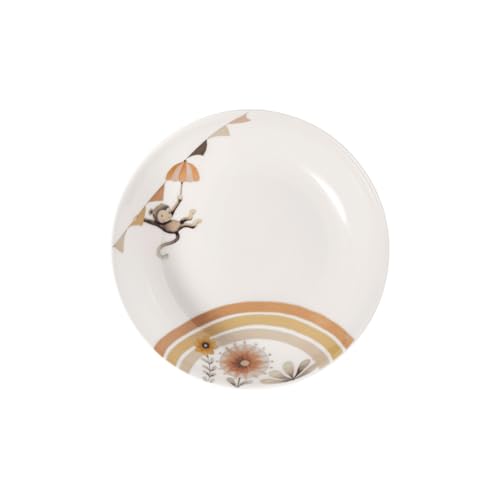 Villeroy & Boch - Boho kids Roar like a lion Kinderteller tief, tiefer Teller für Kinder, Porzellanteller, Suppenteller, Pastateller, 18,5 cm Ø, spülmaschinenfest, mikrowellensicher, mehrfarbig von Villeroy & Boch