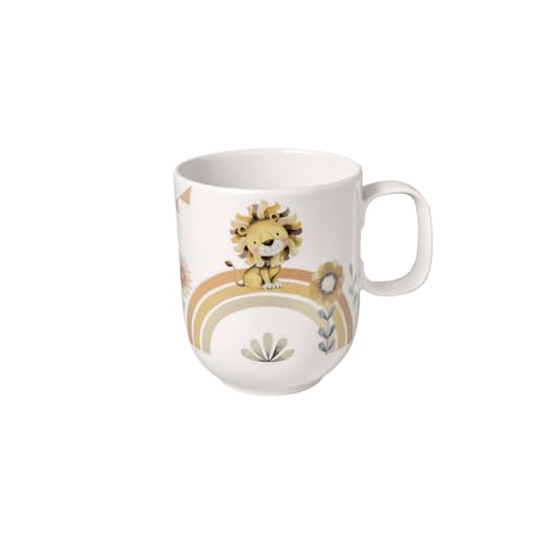 Villeroy & Boch - Boho Kids "Roar Like A Lion" Großer Kinderbecher Mit Henkel, Tasse Für Kinder, Becher Aus Porzellan, Kindergeschirr, Spülmaschinenfest, Mikrowellensicher, Mehrfarbig von Villeroy & Boch