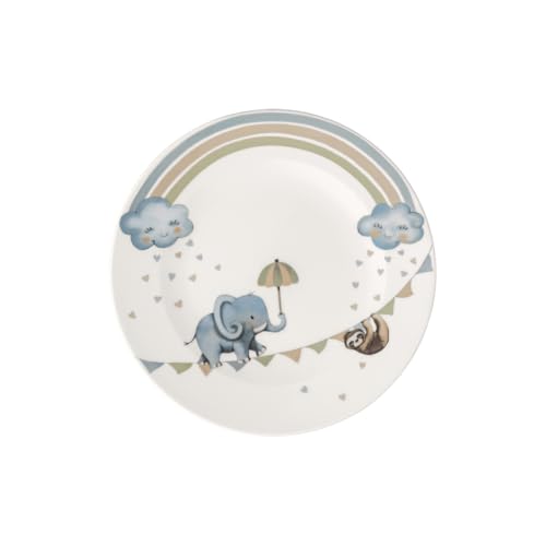 Villeroy & Boch - Boho kids Walk like an elephant Kinderteller, Porzellan Teller im Boho Stil, Kindergeschirr Teller, 21,5 cm Ø, spülmaschinenfest, mikrowellensicher, mehrfarbig von Villeroy & Boch