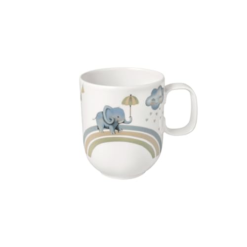 Villeroy & Boch - Boho kids Walk like an elephant großer Kinderbecher mit Henkel, Tasse für Kinder, Becher aus Porzellan, Kindergeschirr, spülmaschinenfest, mikrowellensicher, mehrfarbig von Villeroy & Boch