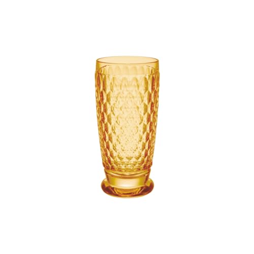 Villeroy & Boch - Boston Safron Longdrinkglas, 300 Ml, Kristallglas Für Cocktails, Spülmaschinengeeignet, Gelb von Villeroy & Boch