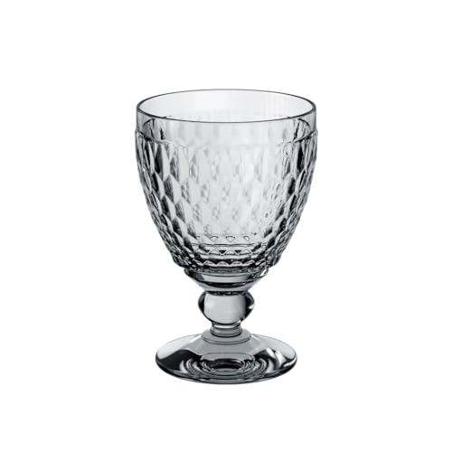 Villeroy und Boch Boston Wasserglas, hochwertiges Kristallglas mit ausdrucksstarkem Facettenmuster, klar, spülmaschinenfest, 400 ml, 1 Stück (1er Pack) von Villeroy & Boch