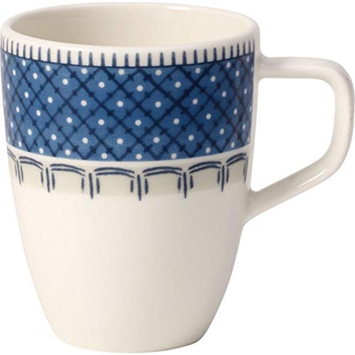 Villeroy und Boch Casale Blu Mokka-/Espressotasse, 100 ml, Premium Porzellan, Weiß/Blau von Villeroy & Boch