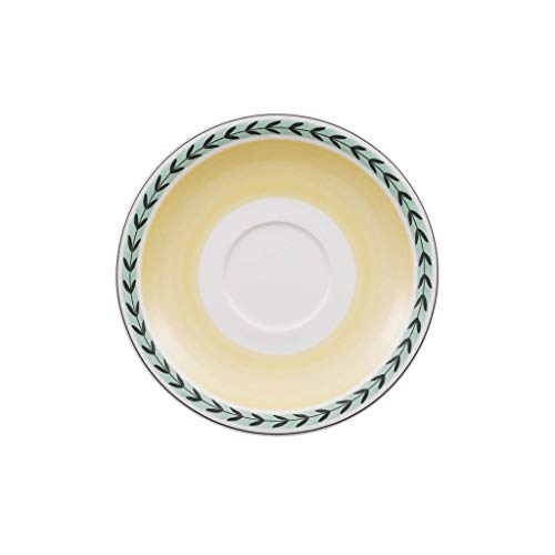 Villeroy und Boch Charm und Breakfast French Garden Café au Lait-Untertasse, 20 cm, Premium Porzellan, Weiß/Bunt von Villeroy & Boch