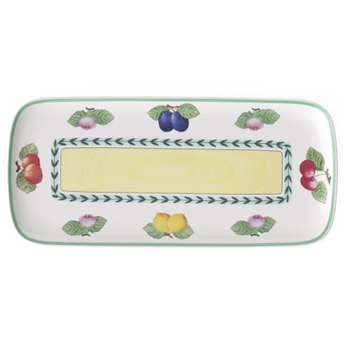 Villeroy und Boch Charm und Breakfast French Garden Kuchenplatte, 35 x 16 cm, Premium Porzellan, Weiß/Bunt von Villeroy & Boch