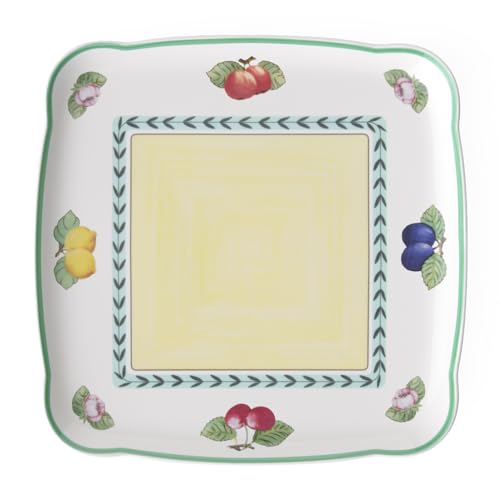 Villeroy und Boch CharmundBreakfast French Garden Platte quadratisch, Premium Porzellan, White, 30cm von Villeroy & Boch