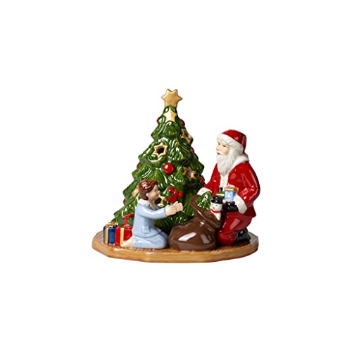 Villeroy und Boch Christmas Toy's Windlicht Bescherung, dekorative Figur aus Hartporzellan, für Teelichter geeignet, Wachs, bunt, 15 x 14 x 14 cm von Villeroy & Boch
