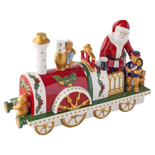 Villeroy & Boch - Christmas Toy's Memory Lokomotive Bunt, Weihnachten, Weihnachtsdekoration für Innen, Figur für Tisch, Regal und Fensterbank, Dekofigur, Winterdekoration, Porzellan von Villeroy & Boch