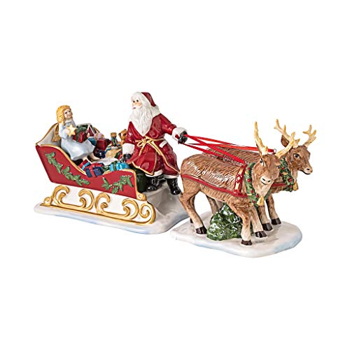 Villeroy und Boch - Christmas Toy's Memory "Schlitten", dekorative Figur aus Hartporzellan, für Teelichter geeignet, bunt, 36 x 14 x 17 cm von Villeroy & Boch