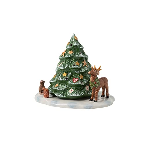 Villeroy und Boch - Christmas Toy's Memory "Weihnachtsaum mit Waldtieren", dekorative Figur aus Hartporzellan, für Teelichter geeignet, bunt, 23 x 17 x 17 cm von Villeroy & Boch