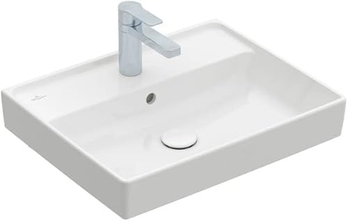 Villeroy & Boch Collaro Waschbecken, 550 x 440 mm, mit Überlauf, ungeschliffen, 4A3355; Farbe: Weiß Ceramicplus von Villeroy & Boch