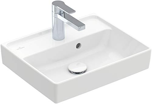 Villeroy & Boch Collaro Waschbecken mit ?????????????, 450 x 370 mm, mit Überlauf, ohne Unterlauf, 433445, Farbe: White Ceramicplus - 433445R1 von Villeroy & Boch