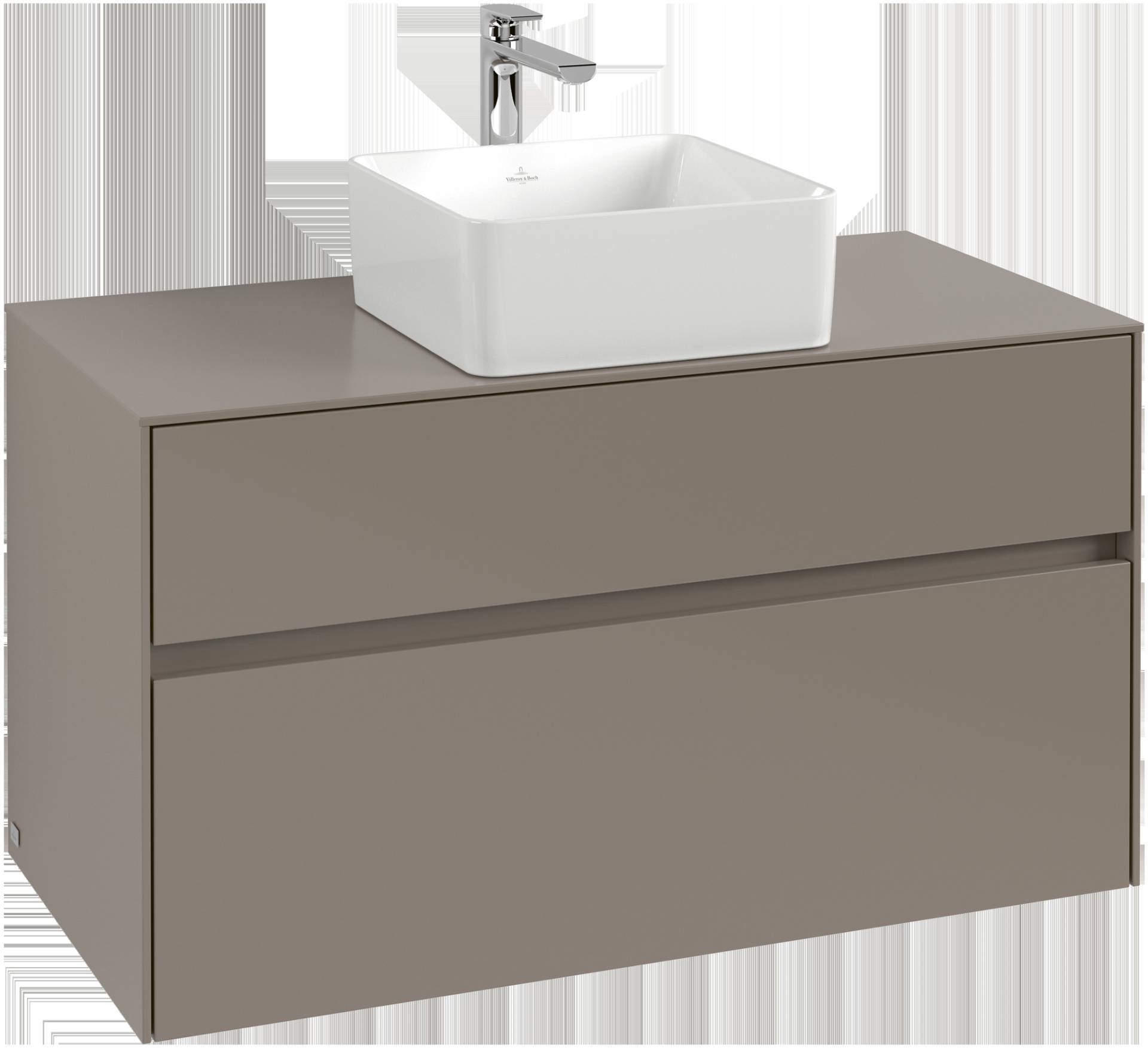 Villeroy & Boch Collaro Waschbeckenunterschrank, Wandhängend, 2 Auszüge, Waschbecken mittig, 1000x548x500mm, C03800AF von Villeroy & Boch