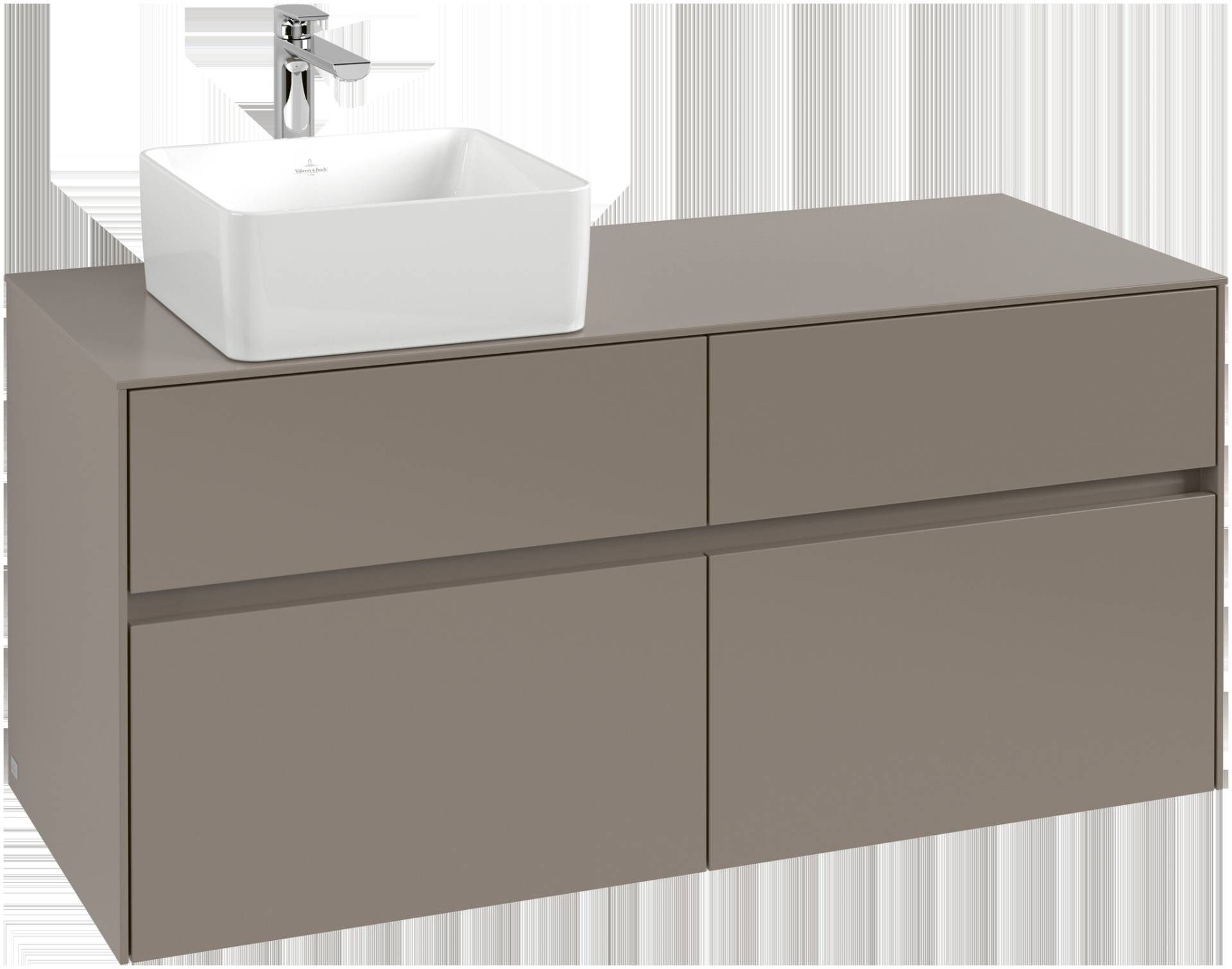 Villeroy & Boch Collaro Waschbeckenunterschrank, Wandmontage, 4 Auszüge SoftClose, Waschbecken links, 1200x548x500mm, C04200AH von Villeroy & Boch