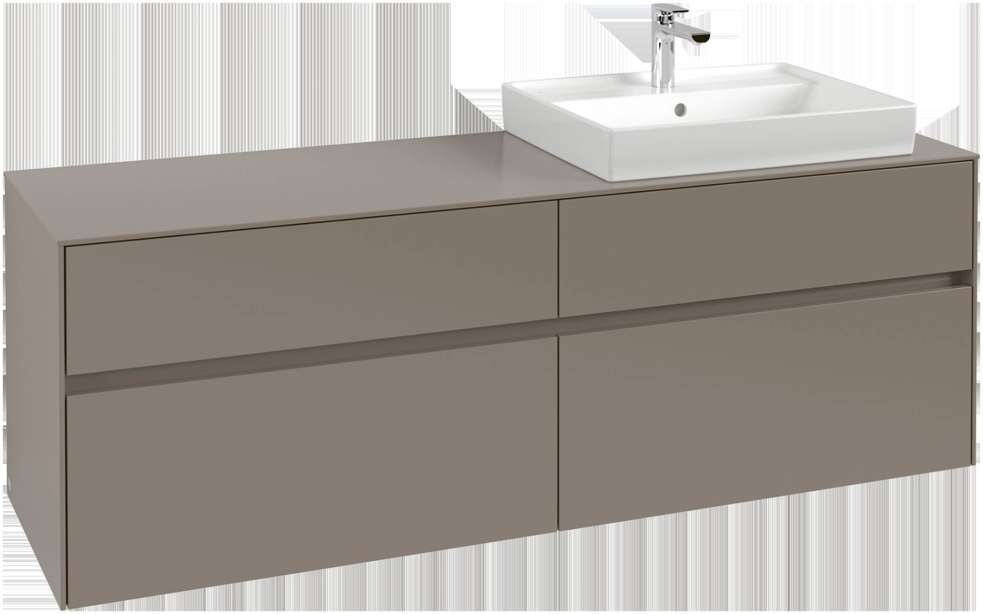 Villeroy & Boch Collaro Waschbeckenunterschrank, Wandmontage, 4 Auszüge SoftClose, Waschbecken rechts, 1600x548x500mm, C02300VR von Villeroy & Boch
