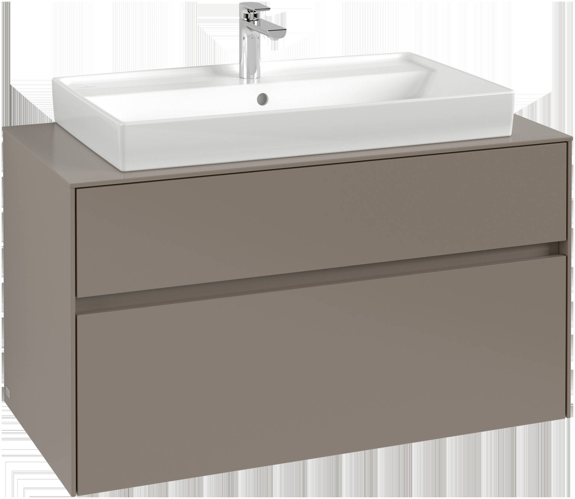 Villeroy & Boch Collaro Waschbeckenunterschrank, Waschbecken mittig, Wandmontage, 2 Auszüge, 1000x548x500mm, C02000VL von Villeroy & Boch