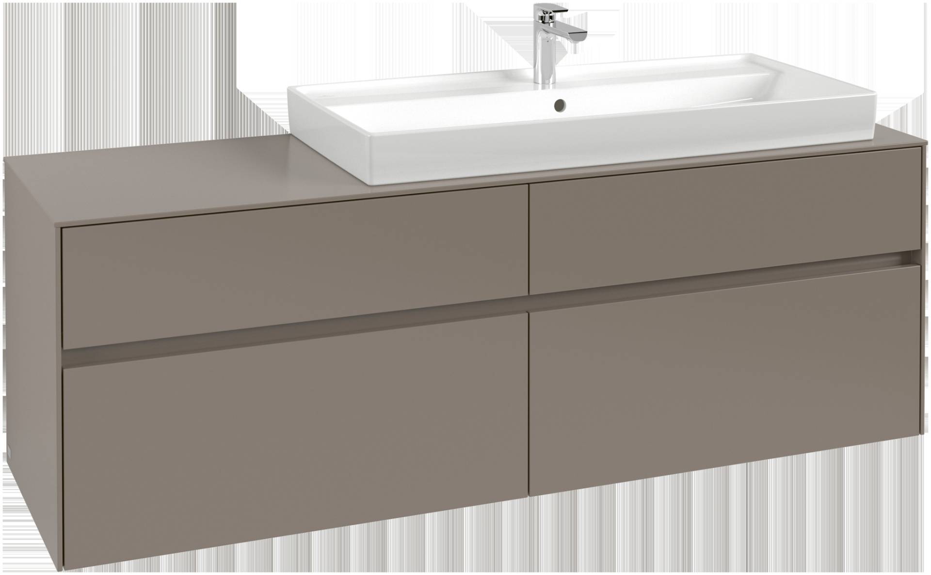 Villeroy & Boch Collaro Waschbeckenunterschrank, Waschbecken rechts, 4 Auszüge, Wandhängend, mit Beleuchtung, 1600x548x500mm, C030B0VQ von Villeroy & Boch