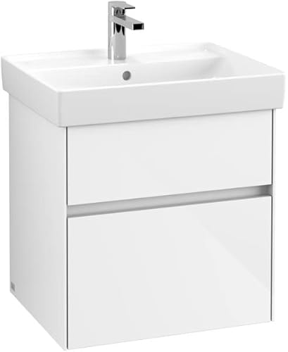 Villeroy & Boch Collaro Waschbeckenunterschrank 554x546x444 mm, 2 Auszüge, C00800, Farbe: Front/Korpus: Glossy White, Griff: White Matt von Villeroy & Boch