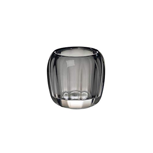 Villeroy & Boch - Coloured DeLight Teelichthalter Cozy Grey, Kerzenhalter aus hochwertigem Kristallglas, grau, spülmaschinenfest von Villeroy & Boch