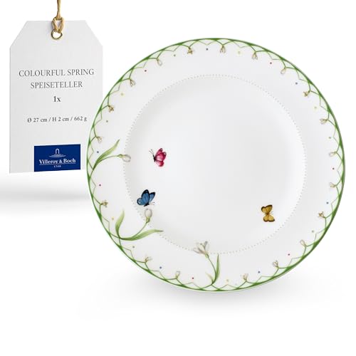 Villeroy & Boch – Colourful Spring Speiseteller Bunt 27 Cm, Spülmaschinenfest, Mikrowellensicher, Teller, Osterteller Schmetterlinge, Essteller, Geschirr Ostern Keramik, Premium Porzellan von Villeroy & Boch