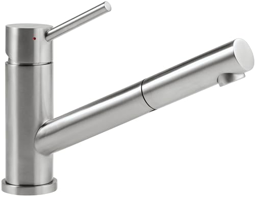 Villeroy & Boch Como Shower Hochdruck-Küchenarmatur mit ausziehbarer Handbrause und 120° Schwenkbereich, 120 mm Auslaufhöhe, komfortabler Bedienhebel, Edelstahl massiv von Villeroy & Boch