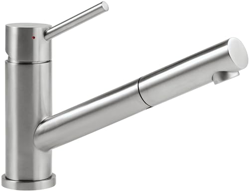 Villeroy & Boch Como Shower Küchenarmatur, Hochdruck, Wasserhahn Küche mit ausziehbarer Brause und 120° Schwenkbereich, Spültischarmatur wassersparend, Auslauf Höhe 120mm, Edelstahl massiv von Villeroy & Boch