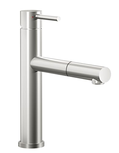 Villeroy & Boch Como Sky Shower Küchenarmatur, Hochdruck, Wasserhahn Küche mit ausziehbarer Brause und 120° Schwenkbereich, Spültischarmatur wassersparend, Auslauf Höhe 153mm, Edelstahl massiv von Villeroy & Boch