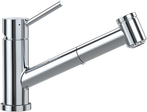 Villeroy & Boch Como Switch Küchenarmatur, Hochdruck, Wasserhahn Küche mit ausziehbarer Brause und Umschaltfunktion, Spültischarmatur wassersparend, Auslauf Höhe 120mm, Edelstahl massiv, poliert von Villeroy & Boch