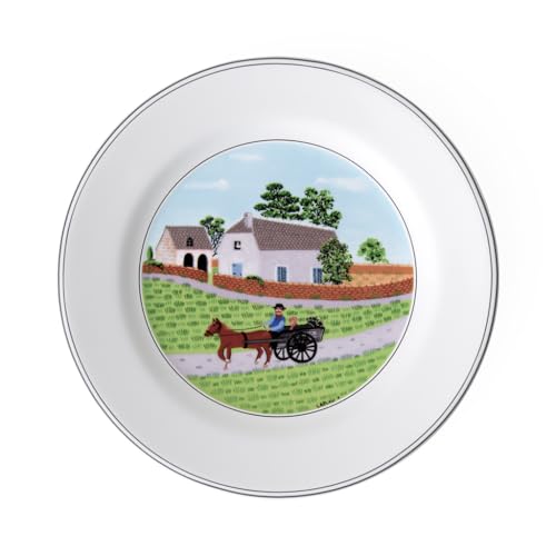 Villeroy und Boch Design Naif Frühstücksteller "Bauer", 21 cm, Premium Porzellan, Weiß/Bunt von Villeroy & Boch