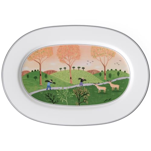 Villeroy und Boch Design Naif Platte oval 34cm, Premium Porzellan von Villeroy & Boch