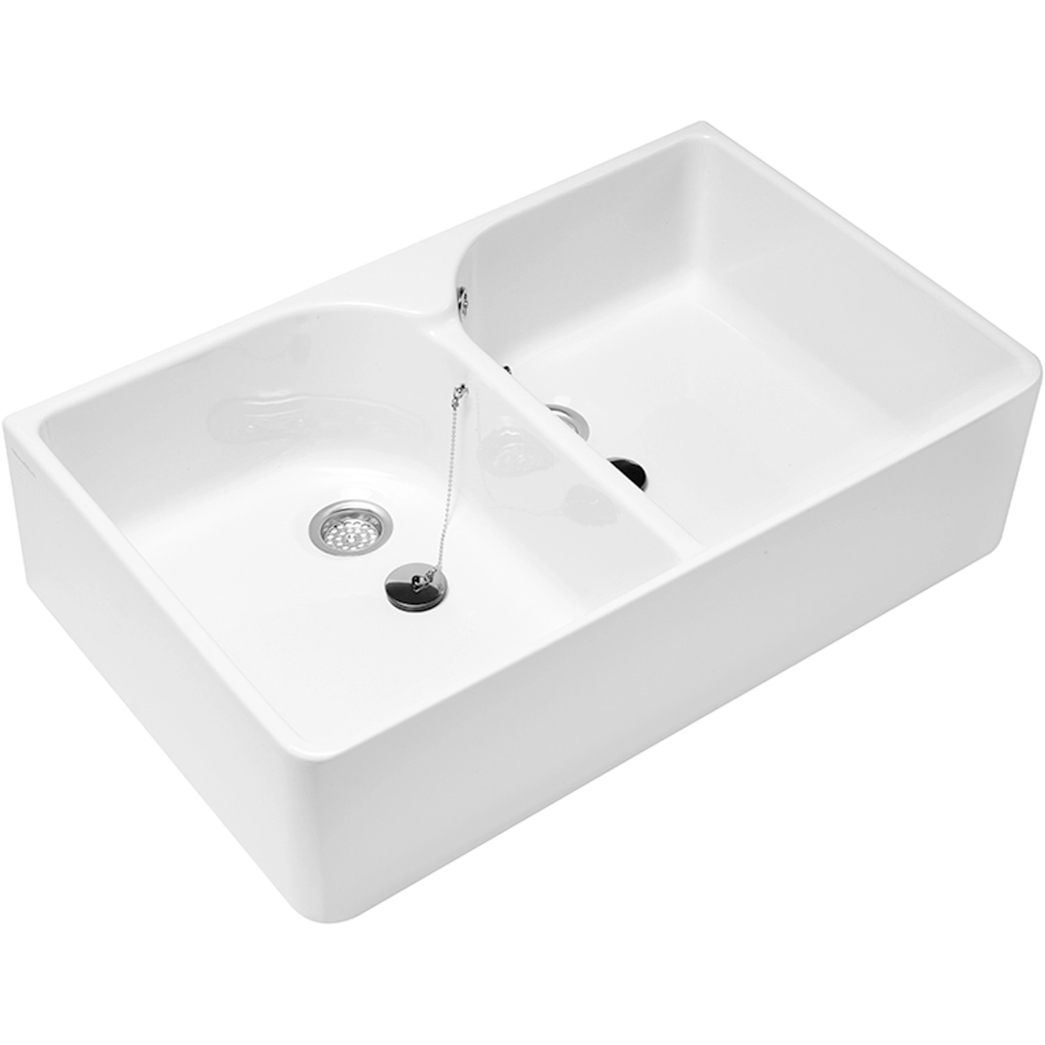 Villeroy & Boch Doppelspülbecken O.Novo 79,5 cm Alpinweiß mit ÜL CeramicPlus von Villeroy & Boch