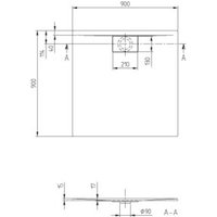 Villeroy & Boch Duschwanne METALRIM ARCHITECTURA Quadrat 900 x 900 x 15 mm weiß von Villeroy & Boch