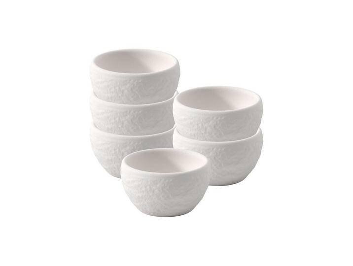 Villeroy & Boch Eierbecher Manufacture Rock Blanc Eierbecher ø 4,8 cm 6er Set, (6er Set, 6-tlg., 6x Eierbecher), weiß von Villeroy-&-Boch