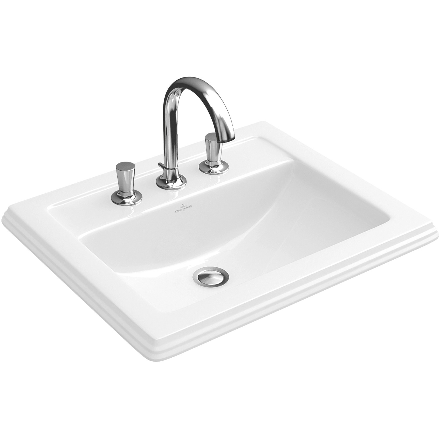 Villeroy & Boch Einbauwaschbcken Hommage 63 cm x 52,5 cm Weiß Alpin CeramicPlus von Villeroy & Boch